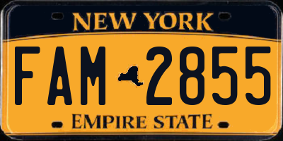 NY license plate FAM2855