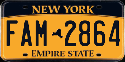 NY license plate FAM2864