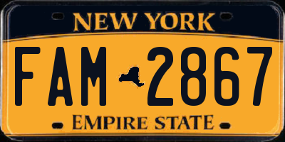 NY license plate FAM2867