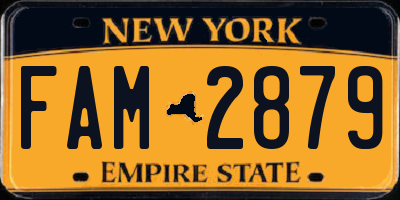 NY license plate FAM2879