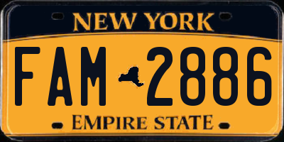 NY license plate FAM2886