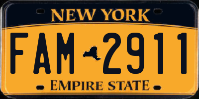 NY license plate FAM2911