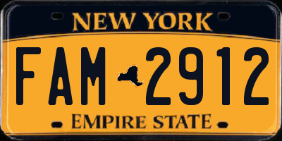 NY license plate FAM2912