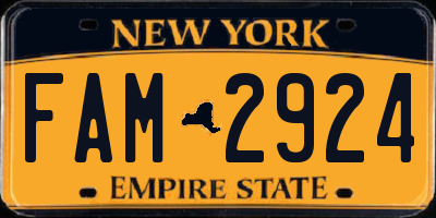 NY license plate FAM2924