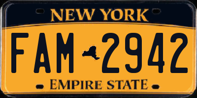 NY license plate FAM2942