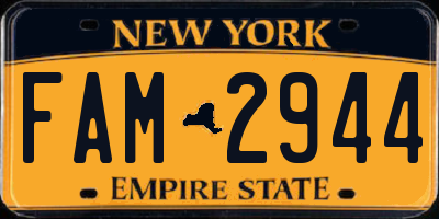 NY license plate FAM2944