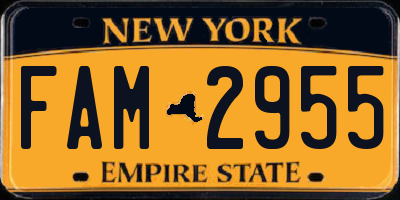 NY license plate FAM2955