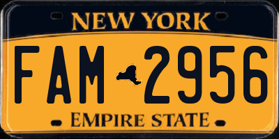 NY license plate FAM2956