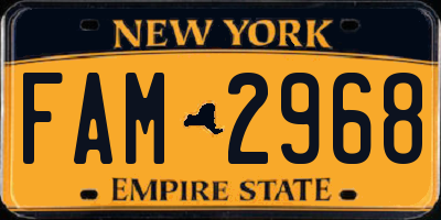 NY license plate FAM2968