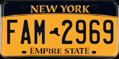 NY license plate FAM2969