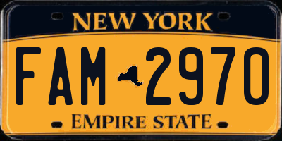 NY license plate FAM2970