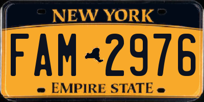 NY license plate FAM2976