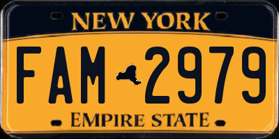 NY license plate FAM2979