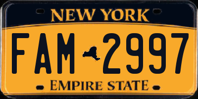 NY license plate FAM2997