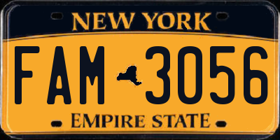 NY license plate FAM3056
