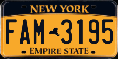 NY license plate FAM3195