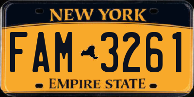 NY license plate FAM3261