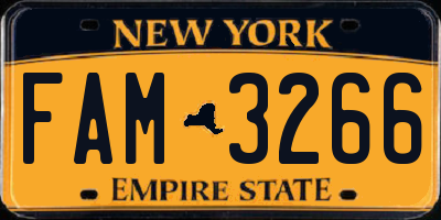 NY license plate FAM3266