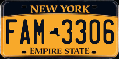 NY license plate FAM3306