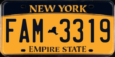 NY license plate FAM3319