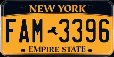 NY license plate FAM3396