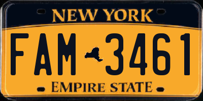 NY license plate FAM3461