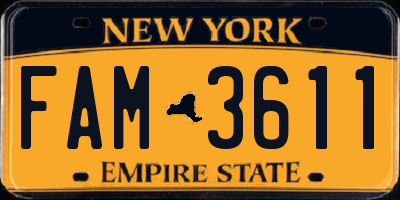NY license plate FAM3611