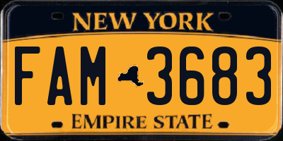 NY license plate FAM3683