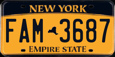 NY license plate FAM3687