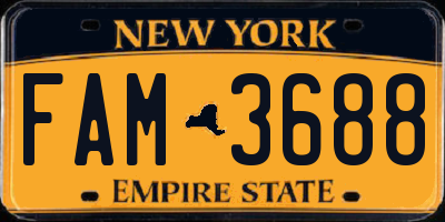 NY license plate FAM3688