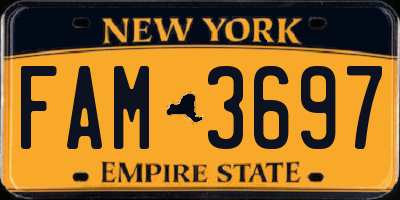 NY license plate FAM3697