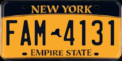 NY license plate FAM4131