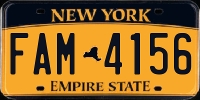 NY license plate FAM4156