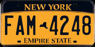 NY license plate FAM4248