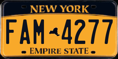 NY license plate FAM4277