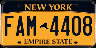 NY license plate FAM4408