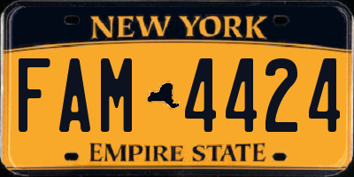 NY license plate FAM4424