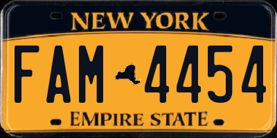 NY license plate FAM4454