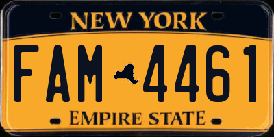 NY license plate FAM4461