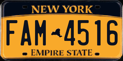 NY license plate FAM4516
