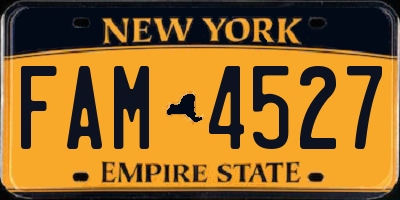 NY license plate FAM4527