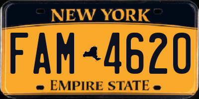 NY license plate FAM4620