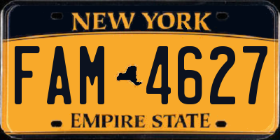 NY license plate FAM4627