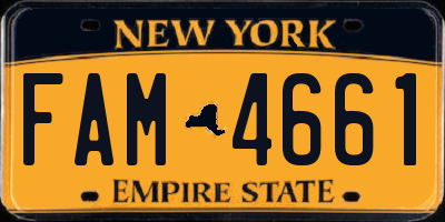 NY license plate FAM4661
