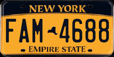 NY license plate FAM4688