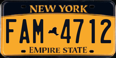 NY license plate FAM4712
