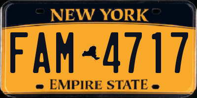 NY license plate FAM4717