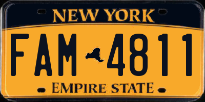 NY license plate FAM4811
