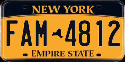 NY license plate FAM4812