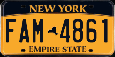 NY license plate FAM4861